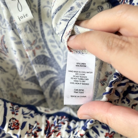 Joie linen blend wide leg drawstring elastic waist pants - Picture 8 of 9